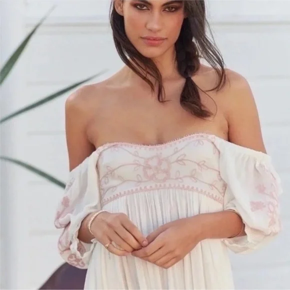 NWT Free People Wedgewood Dress in Ivory Size Large - Picture 1 of 5